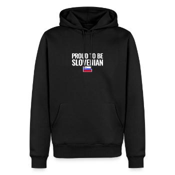 Fier d’être slovène Drapeau slovène slovène - Sweat à capuche Premium bio Homme - noir - Devant - Nico (187cm)