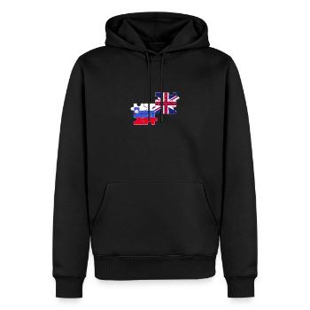Slowenien UK Flagge Britisch Slowenisch - Männer Premium Bio Hoodie - Schwarz - Vorne - Nico (187cm)