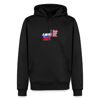Slowenien USA Flagge Amerikaner Slowene - Männer Premium Bio Hoodie - Schwarz - Vorne - Nico (187cm)