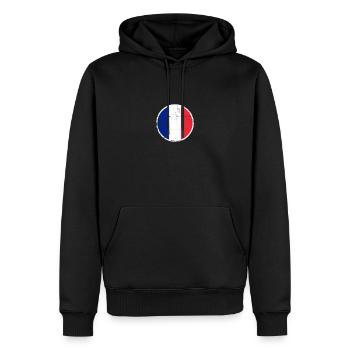 France Vintage Français Drapeau Français - Sweat à capuche Premium bio Homme - noir - Devant - Nico (187cm)