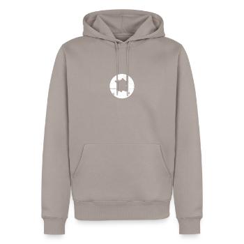 France Vintage Map French French - Men’s Premium Organic Hoodie - taupe - Front - Nico (187cm)