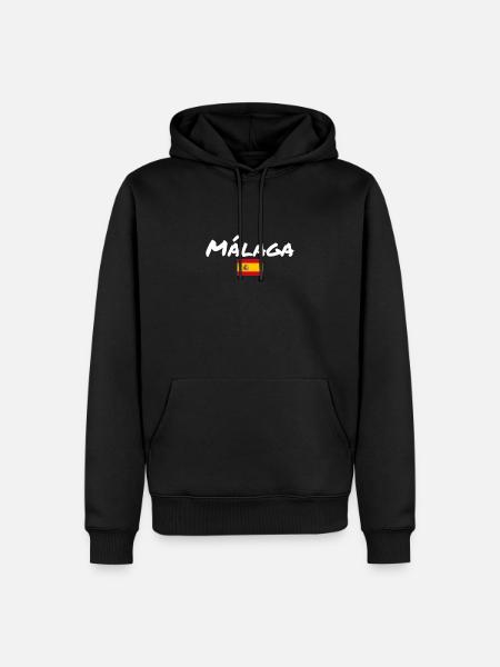 Malaga, Spanje, Spaanse vlag, Spanjaarden - Mannen Premium Bio hoodie - zwart