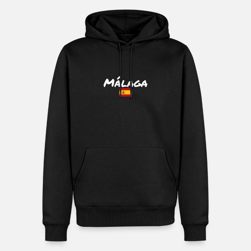 Malaga, Espagne, Drapeau espagnol, Espagnols - Sweat à capuche Premium bio Homme - noir