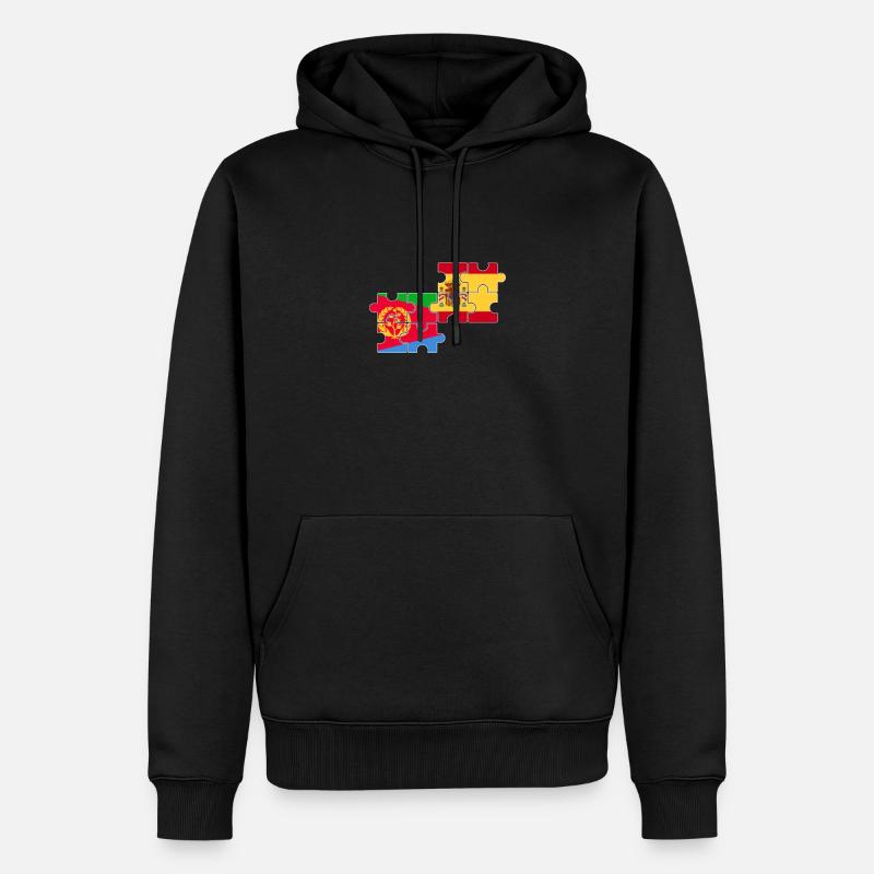 Érythrée Espagne Drapeau Espagnol Érythréen - Sweat à capuche Premium bio Homme - noir