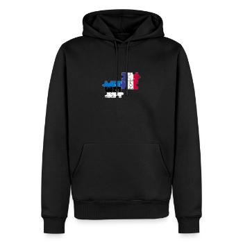 Estland Frankreich Vintage Flagge Französisch Este - Männer Premium Bio Hoodie - Schwarz - Vorne - Nico (187cm)