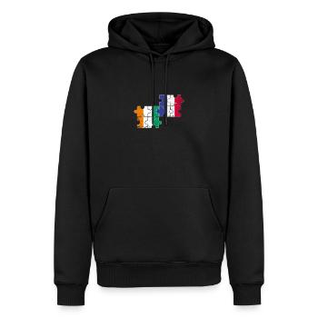 Côte d’Ivoire France Vintage Drapeau Ivoirien - Sweat à capuche Premium bio Homme - noir - Devant - Nico (187cm)