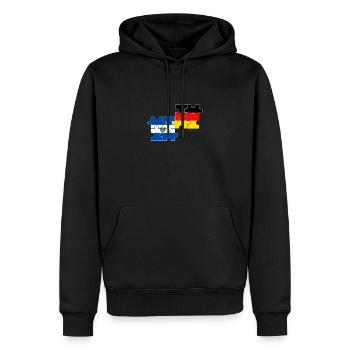El Salvador Deutschland Flagge Deutsch - Männer Premium Bio Hoodie - Schwarz - Vorne - Nico (187cm)