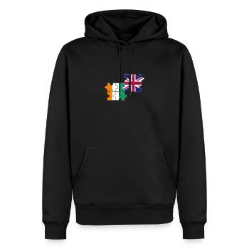 Côte d’Ivoire Drapeau du Royaume-Uni Ivoirien britannique - Sweat à capuche Premium bio Homme - noir - Devant - Nico (187cm)