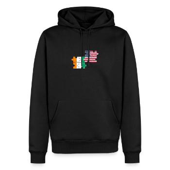 Côte d’Ivoire USA Drapeau Ivoirien américain - Sweat à capuche Premium bio Homme - noir - Devant - Nico (187cm)
