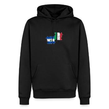 El Salvador Italie Vintage drapeau salvadorien - Sweat à capuche Premium bio Homme - noir - Devant - Nico (187cm)