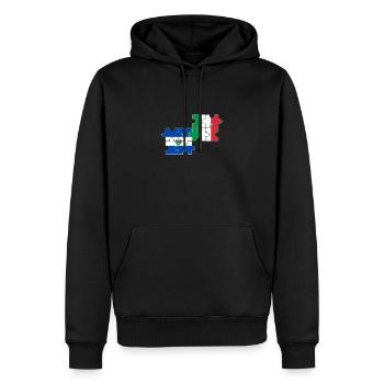 El Salvador Italie Drapeau Salvadoriens - Sweat à capuche Premium bio Homme - noir - Devant - Nico (187cm)