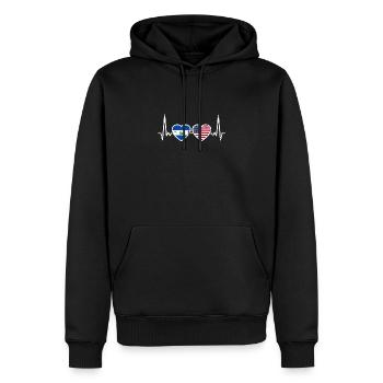 El Salvador USA Vintage Herzschlag Flagge - Männer Premium Bio Hoodie - Schwarz - Vorne - Nico (187cm)