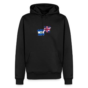 El Salvador UK Flag British Salvadoran - Sweat à capuche Premium bio Homme - noir - Devant - Nico (187cm)