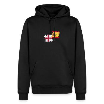 Angleterre Espagne Vintage drapeau espagnol anglais - Sweat à capuche Premium bio Homme - noir - Devant - Nico (187cm)