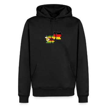 Zimbabwe Allemagne Drapeau Allemand Zimbabwéen - Sweat à capuche Premium bio Homme - noir - Devant - Nico (187cm)