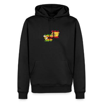 Zimbabwe Espagne Vintage drapeau espagnol zimbabwéen - Sweat à capuche Premium bio Homme - noir - Devant - Nico (187cm)