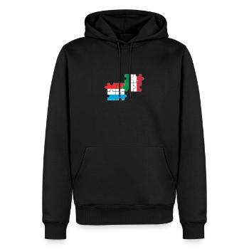 Luxemburg Italien Flagge Italienisch Luxemburger - Männer Premium Bio Hoodie - Schwarz - Vorne - Nico (187cm)