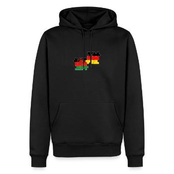 Malawi Allemagne Drapeau Allemand Malawien - Sweat à capuche Premium bio Homme - noir - Devant - Nico (187cm)