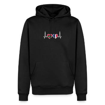 Malediven Frankreich Herzschlag Flagge Malediver - Männer Premium Bio Hoodie - Schwarz - Vorne - Nico (187cm)