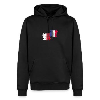 Malte France Drapeau Français Maltais - Sweat à capuche Premium bio Homme - noir - Devant - Nico (187cm)