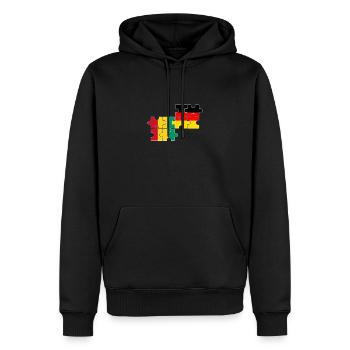 Guinée Allemagne Drapeau Guinée allemande - Sweat à capuche Premium bio Homme - noir - Devant - Nico (187cm)