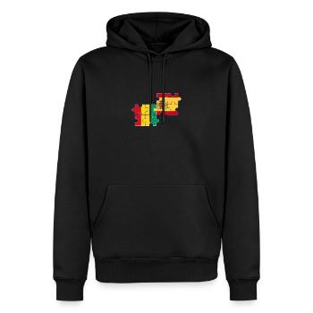 Guinée Espagne Drapeau Guinée espagnole - Sweat à capuche Premium bio Homme - noir - Devant - Nico (187cm)
