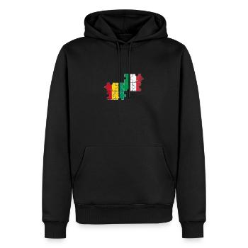 Guinée Italie Vintage drapeau Guinée italienne - Sweat à capuche Premium bio Homme - noir - Devant - Nico (187cm)