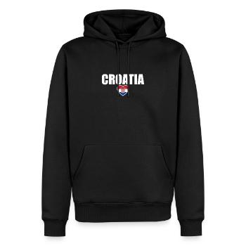 Croatia Herz Kroatien Kroatische Flagge Kroate - Männer Premium Bio Hoodie - Schwarz - Vorne - Nico (187cm)