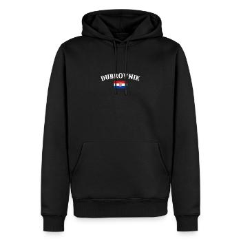 Dubrovnik, Croatie, Drapeau croate, Croatie - Sweat à capuche Premium bio Homme - noir - Devant - Nico (187cm)
