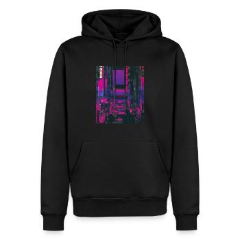80er Retro Vaporwave Ästhetik Japan Tokio - Männer Premium Bio Hoodie - Schwarz - Vorne - Nico (187cm)