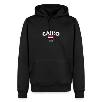 Le Caire, Egypte, Egypte, Drapeau Egyptien Egyptien - Sweat à capuche Premium bio Homme - noir - Devant - Nico (187cm)