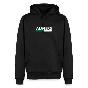 Alger Algérie Drapeau Algérien Algérien - Sweat à capuche Premium bio Homme - noir - Devant - Nico (187cm)