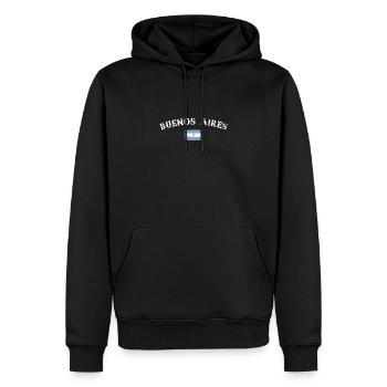 Buenos Aires Vintage Argentine drapeau - Sweat à capuche Premium bio Homme - noir - Devant - Nico (187cm)
