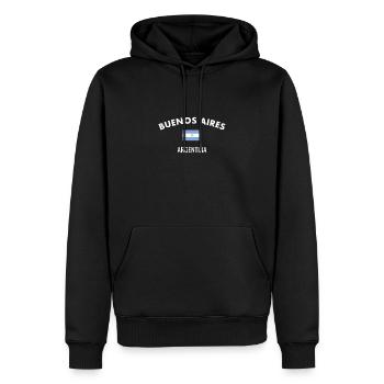 Buenos Aires Argentine Drapeau Argentine - Sweat à capuche Premium bio Homme - noir - Devant - Nico (187cm)