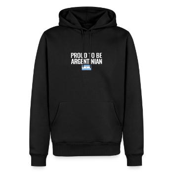 Fier d’être le drapeau argentin de l’Argentine - Sweat à capuche Premium bio Homme - noir - Devant - Nico (187cm)