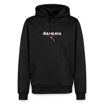 Armenia Vintage Karte Armenien Armenische Flagge - Männer Premium Bio Hoodie - Schwarz - Vorne - Nico (187cm)