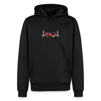 Angola Allemagne Heartbeat Flag Angolan - Sweat à capuche Premium bio Homme - noir - Devant - Nico (187cm)