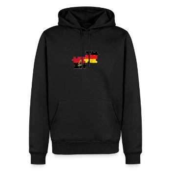 Angola Allemagne Drapeau Allemands Angolais - Sweat à capuche Premium bio Homme - noir - Devant - Nico (187cm)