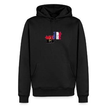 Angola France Vintage Drapeau Angolais - Sweat à capuche Premium bio Homme - noir - Devant - Nico (187cm)
