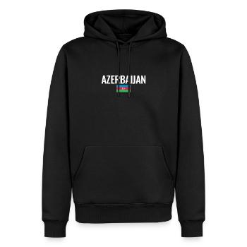 Azerbaijan Aserbaidschan Aserbaidschanische Flagge - Männer Premium Bio Hoodie - Schwarz - Vorne - Nico (187cm)