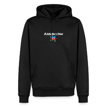 Azerbaïdjan Vintage carte drapeau de l’Azerbaïdjan - Sweat à capuche Premium bio Homme - noir - Devant - Nico (187cm)