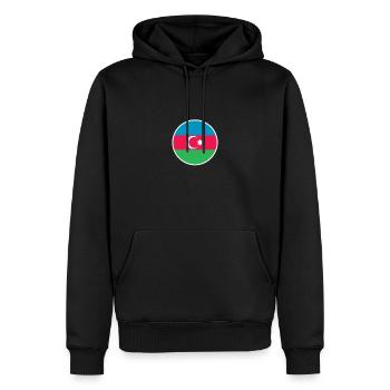 Aserbaidschan Aserbaidschanische Flagge - Männer Premium Bio Hoodie - Schwarz - Vorne - Nico (187cm)