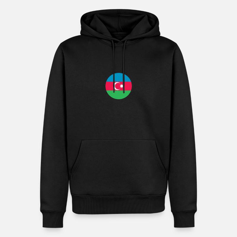 Azerbaïdjan Drapeau de l’Azerbaïdjan - Sweat à capuche Premium bio Homme - noir