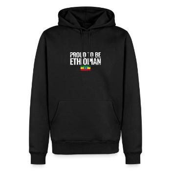 Fier d’être éthiopien Vintage drapeau éthiopien - Sweat à capuche Premium bio Homme - noir - Devant - Nico (187cm)