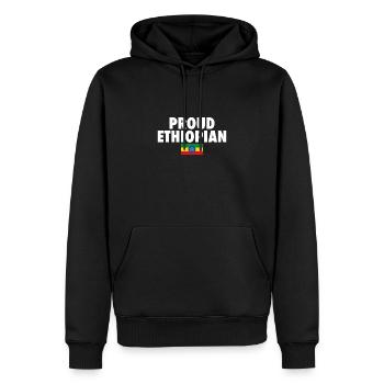 Fier drapeau éthiopien - Sweat à capuche Premium bio Homme - noir - Devant - Nico (187cm)