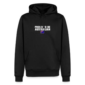 Fier d’être drapeau australien et australien - Sweat à capuche Premium bio Homme - noir - Devant - Nico (187cm)