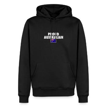 Fier drapeau australien australien - Sweat à capuche Premium bio Homme - noir - Devant - Nico (187cm)