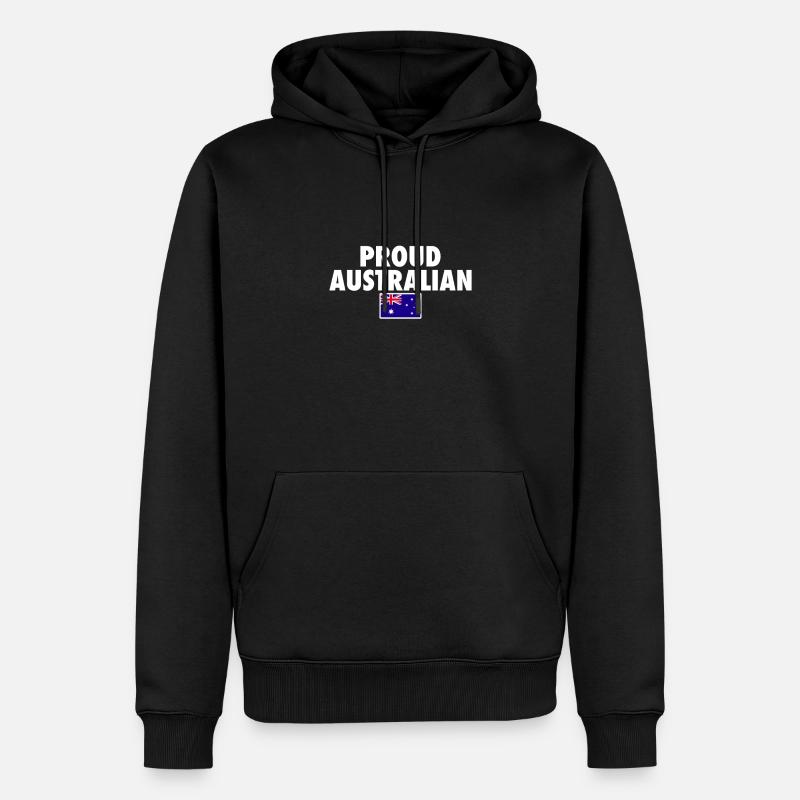 Fier drapeau australien australien - Sweat à capuche Premium bio Homme - noir