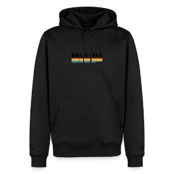 Bruxelles Belgique Vintage Belgique Rétro Belge - Sweat à capuche Premium bio Homme - noir - Devant - Nico (187cm)