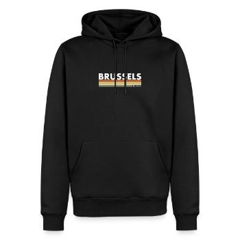 Bruxelles Belgique Belgique Rétro Belges - Sweat à capuche Premium bio Homme - noir - Devant - Nico (187cm)